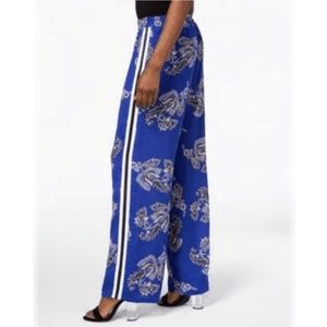 NY Collection Printed Striped Wide-Leg Pants
